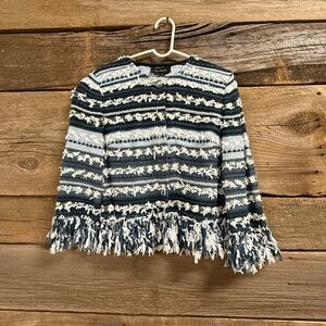 NWT St. John Lofty Flagged stripes knit jacket, Small,